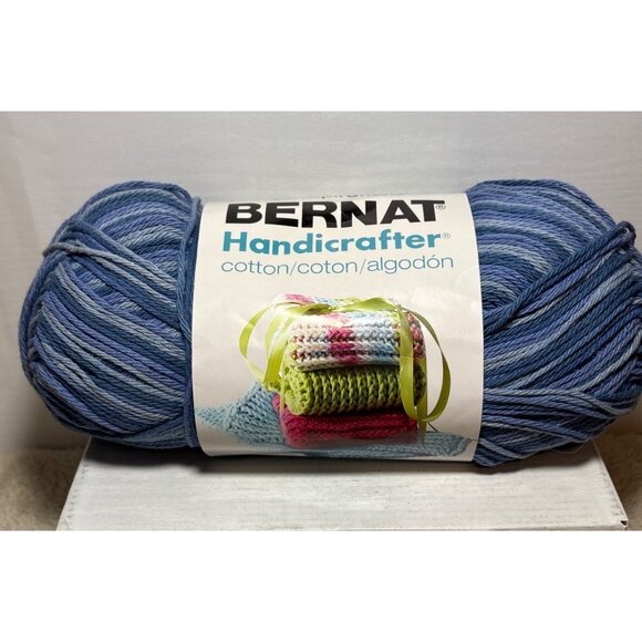 Bernat Handicrafter Yarn 12 Oz Medium Weight Cotton 573 Yds Denim Blue Multicolo - Picture 1 of 3